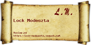 Lock Modeszta névjegykártya